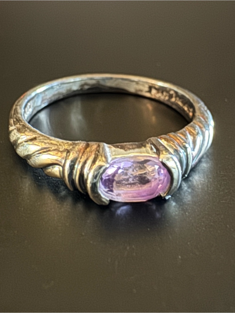 Vintage Sterling Silver Amethyst Ring - Size 6 - HAN Thailand